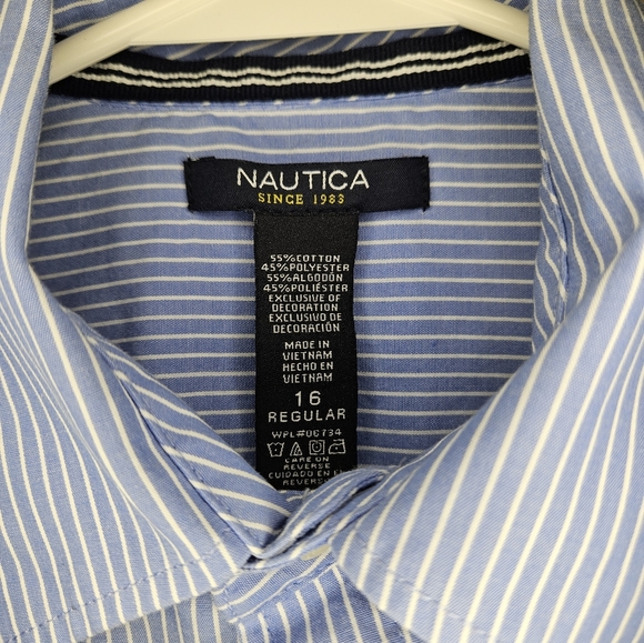 Nautica Men's Newport Striped Ribbed Cotton Long Sleeve Shirt - Picture 2 of 3